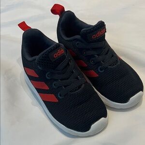 “🩷Bundle 4/$19” Adidas toddler size 6k walking Sneakers in Black Red Stripes